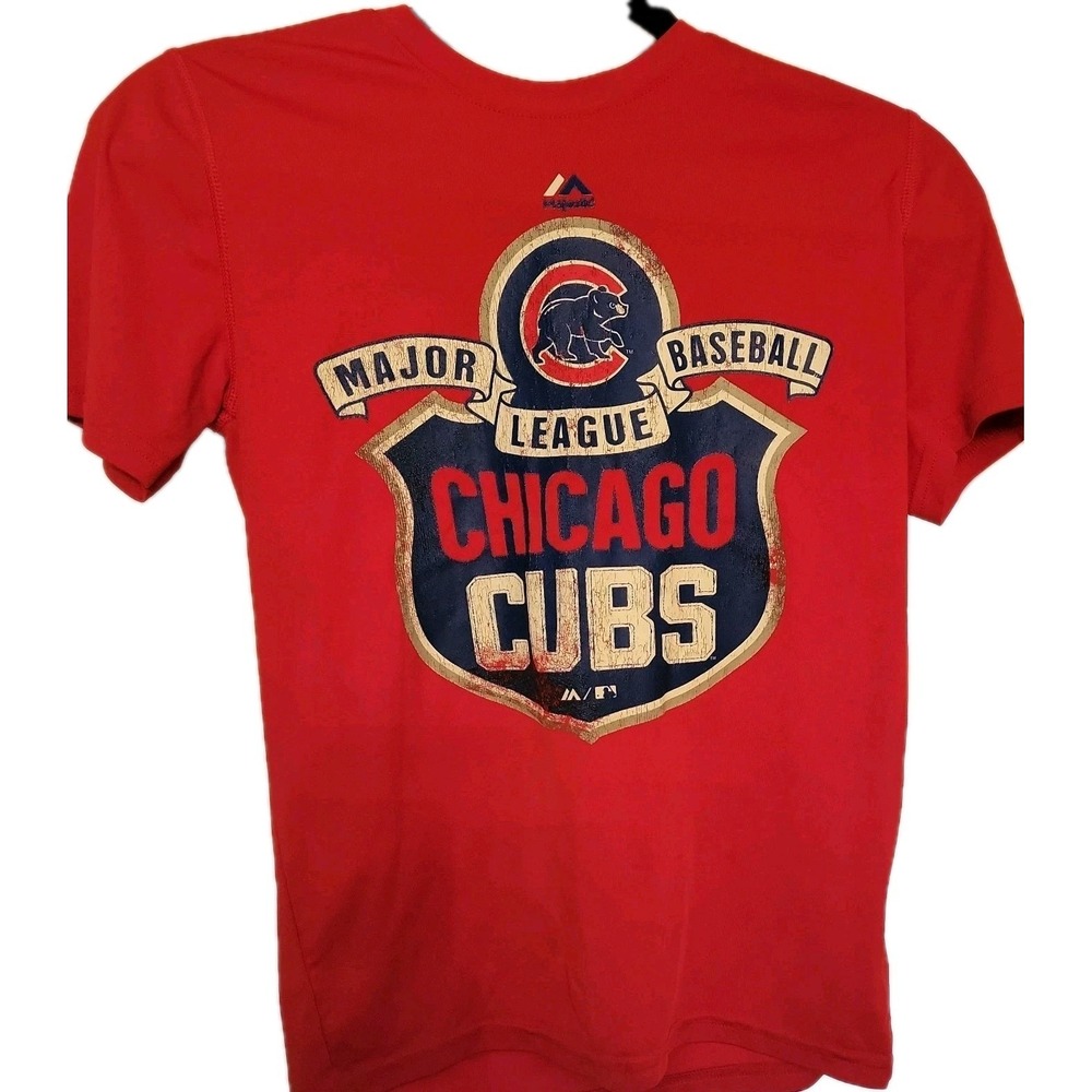 Vintage Chicago Cubs Baseball T-shirt red Size M youth Thin Distressed Thrashed